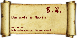 Barabás Maxim névjegykártya